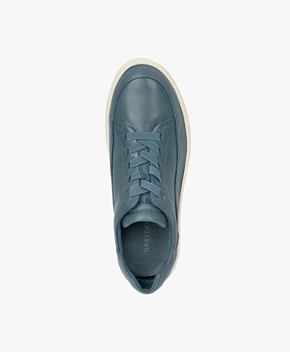 Kadın Kot Mavi Hakiki Deri Sneaker Ayakkabı