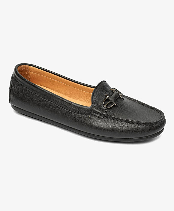 Kadın Mat Siyah Hakiki Deri Loafer Ayakkabı