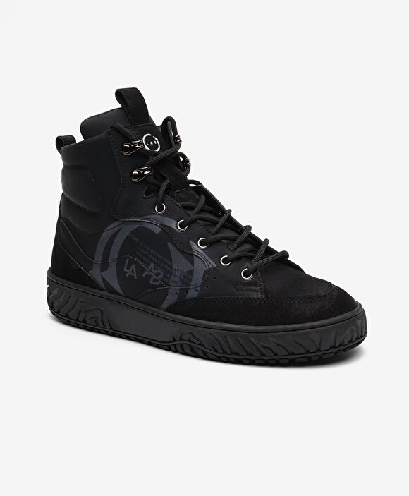 Erkek Siyah Hakiki Deri Sneaker Bot