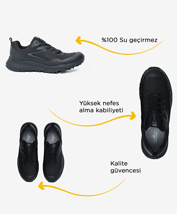 Erkek Siyah Su Geçirmez Outdoor Ayakkabı