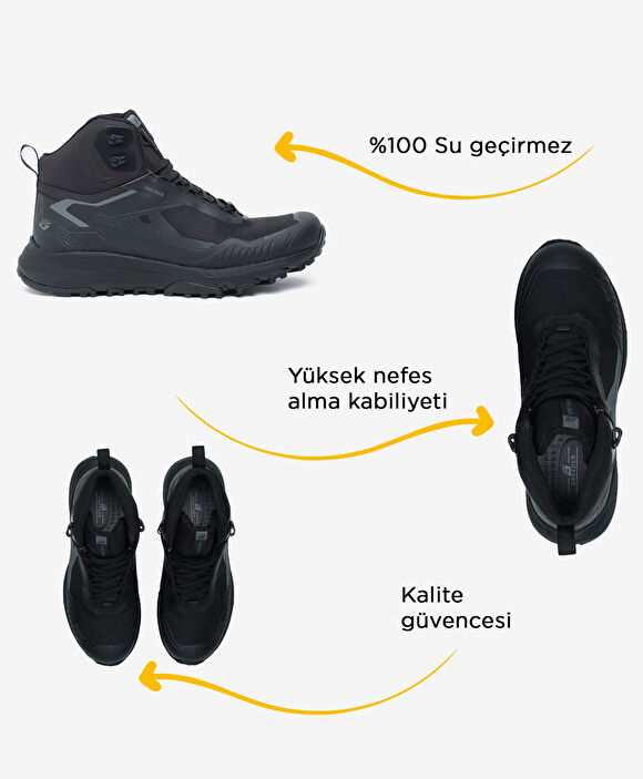 Erkek Siyah Su Geçirmez Outdoor Bot