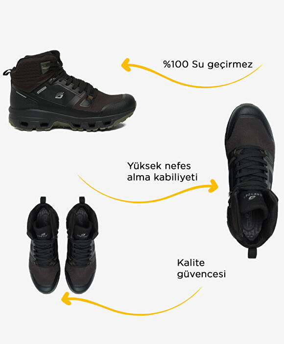 Erkek Siyah Su Geçirmez Outdoor Bot