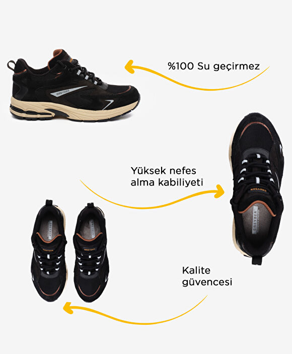 Kadın Siyah Su Geçirmez Outdoor Ayakkabı