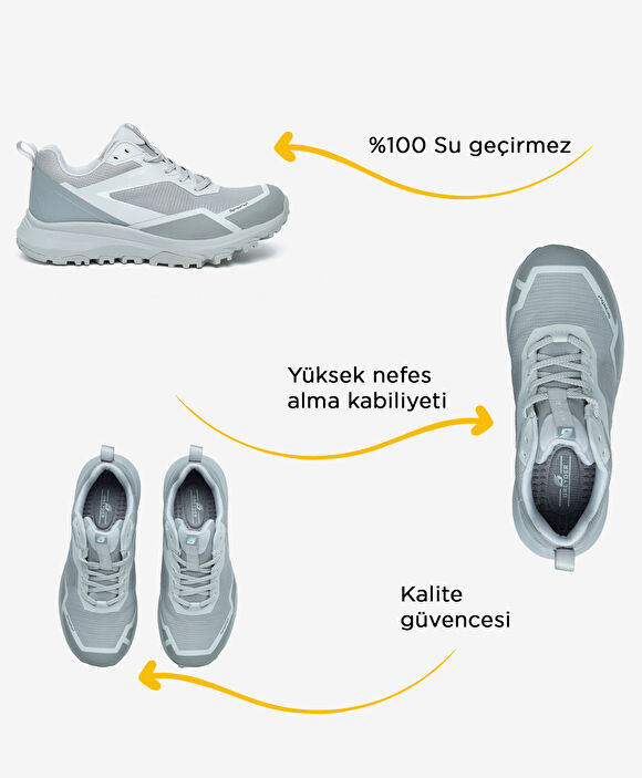 Kadın Açık Gri Su Geçirmez Outdoor Ayakkabı