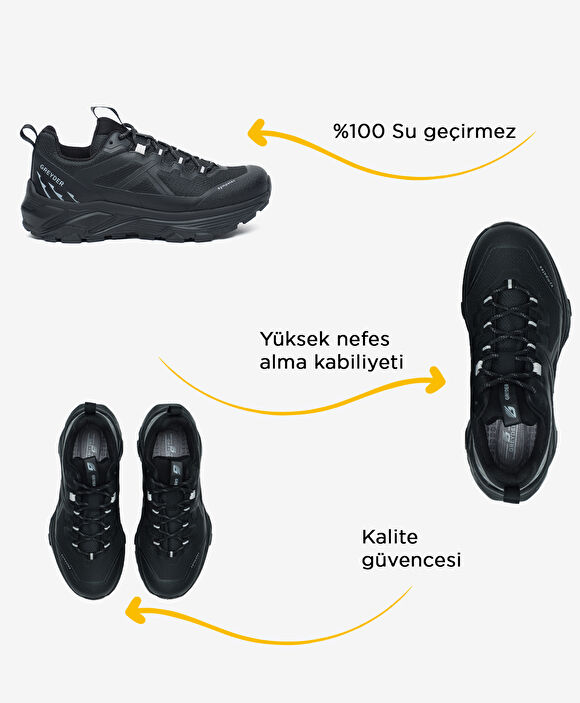 Kadın Siyah Su Geçirmez Outdoor Ayakkabı