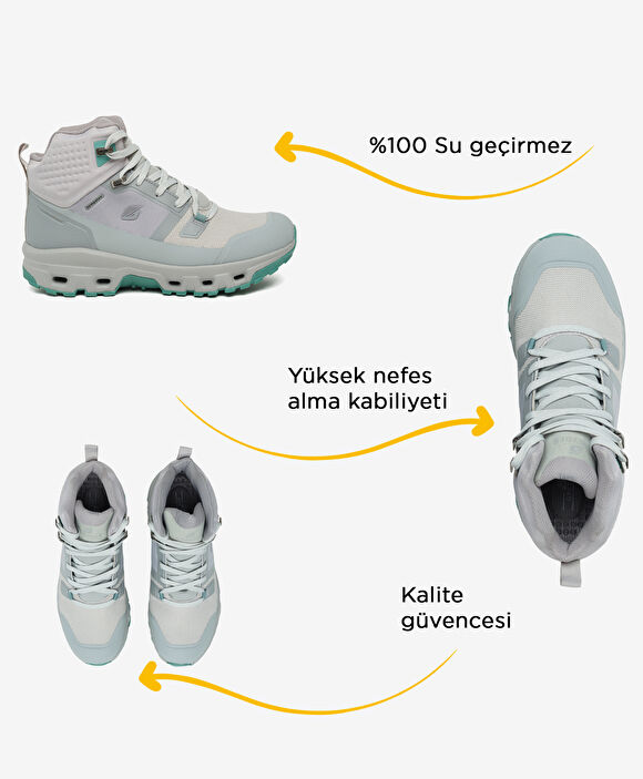 Kadın Açık Gri Su Geçirmez Outdoor Bot