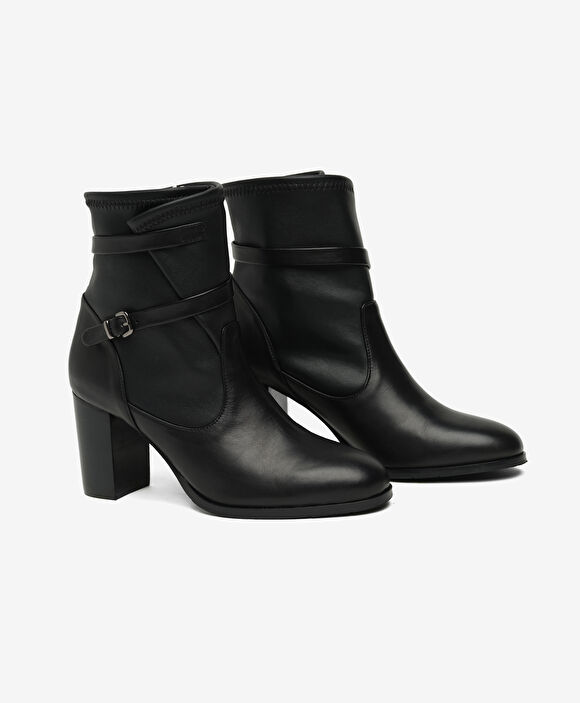 Kadın Siyah Hakiki Deri Topuklu Bot