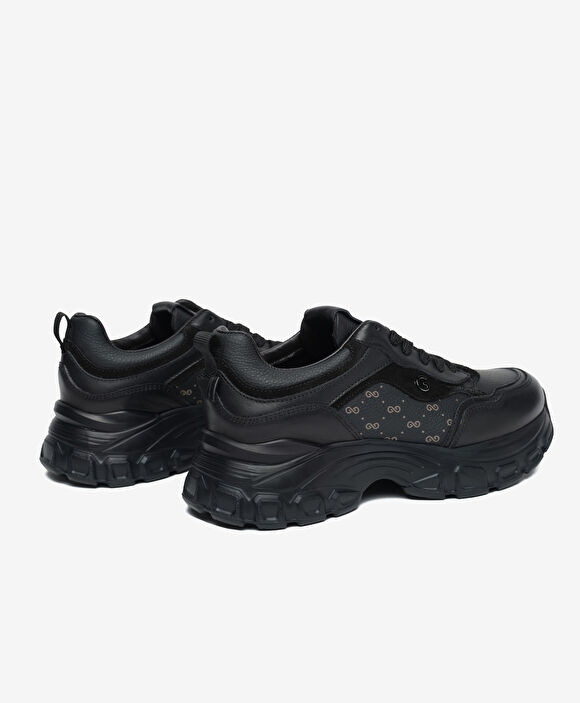 Kadın Siyah Hakiki Deri Spor Ayakkabı