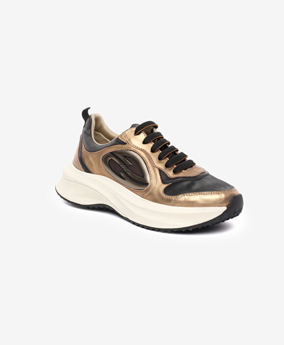 Kadın Bronz Hakiki Deri Spor Ayakkabı