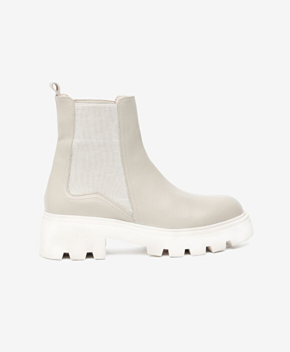 Kadın Bej Hakiki Deri Chealse Bot