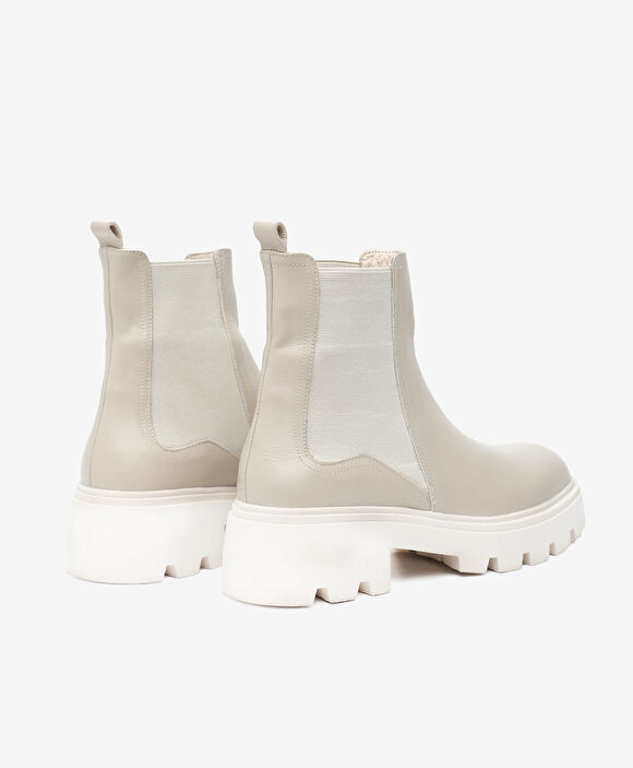 Kadın Bej Hakiki Deri Chealse Bot