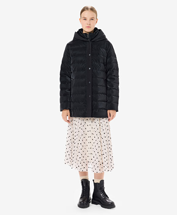 Kadın Siyah Suya Dayanıklı Kaz Tüyü Mont