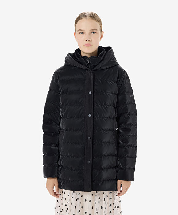 Kadın Siyah Suya Dayanıklı Kaz Tüyü Mont