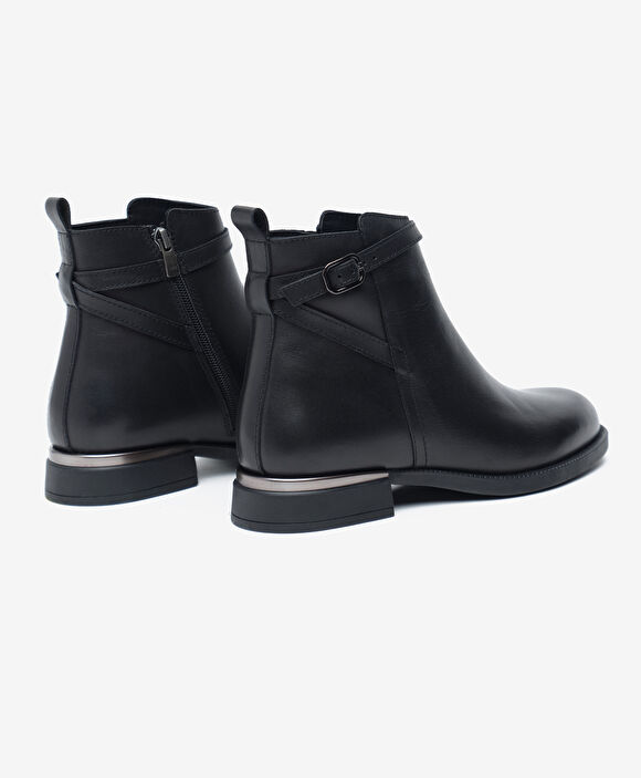 Kadın Siyah Hakiki Deri Bot