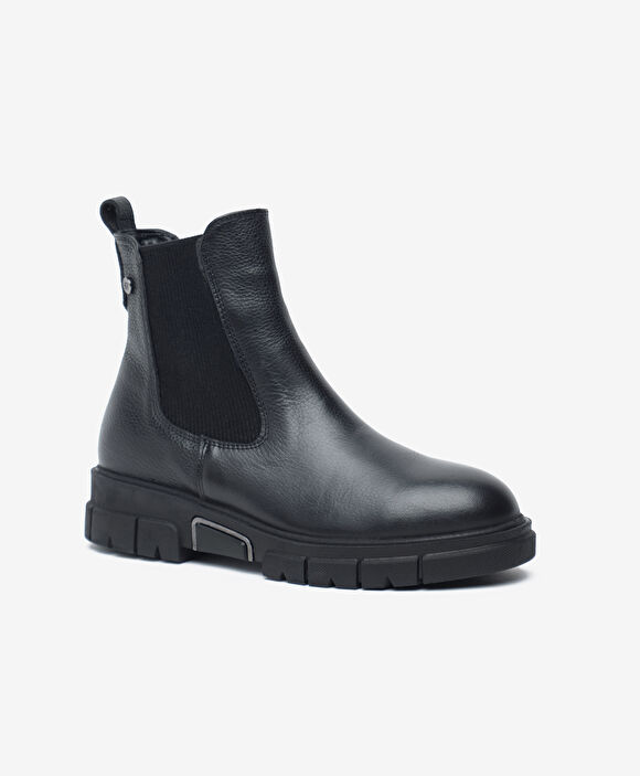 Kadın Siyah Hakiki Deri Chealse Bot