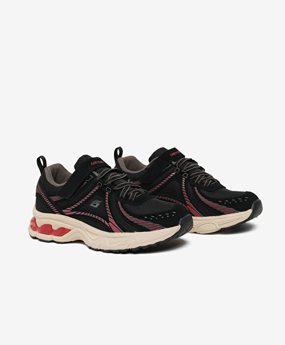 Çocuk Siyah Bordo Su Geçirmez Hakiki Deri Spor Ayakkabı