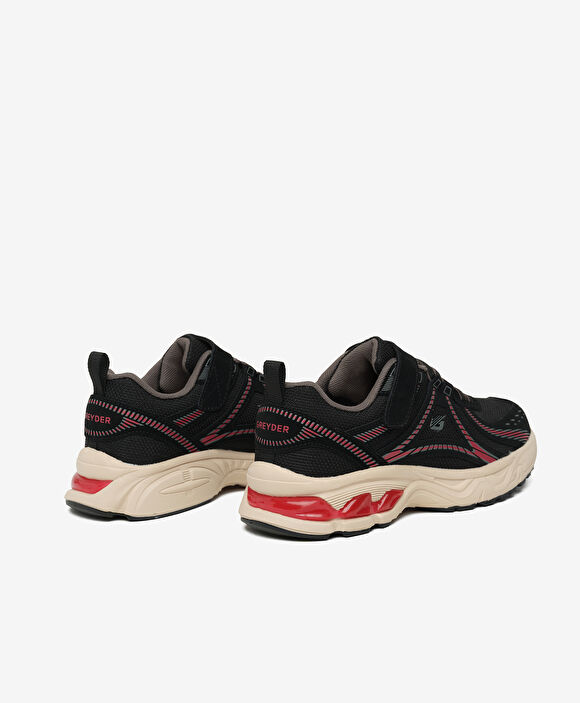 Çocuk Siyah Bordo Su Geçirmez Hakiki Deri Spor Ayakkabı