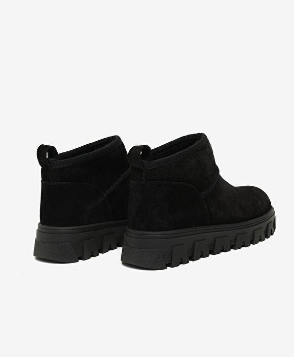 Çocuk Siyah Süet Hakiki Deri Bot