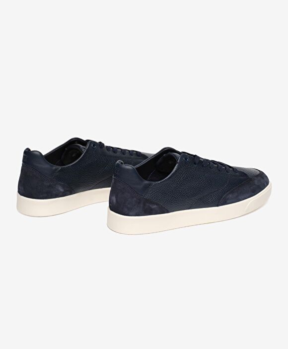 Erkek Lacivert Hakiki Deri Sneaker Ayakkabı