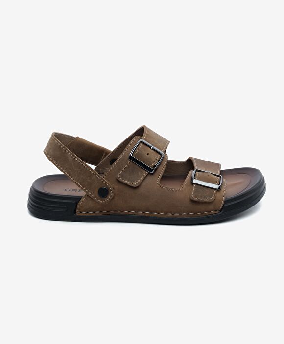 Erkek Kum Hakiki Deri Sandalet