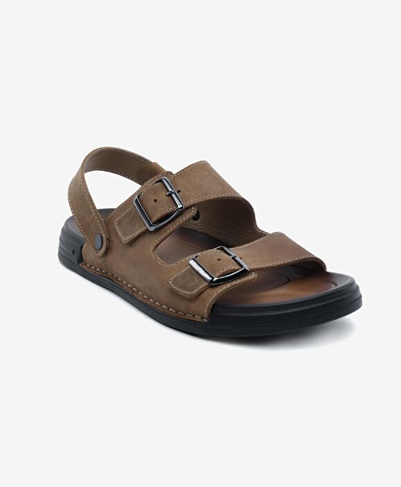Erkek Kum Hakiki Deri Sandalet