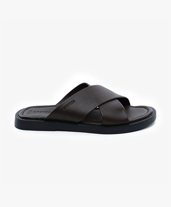 Erkek Kahverengi Hakiki Deri Terlik