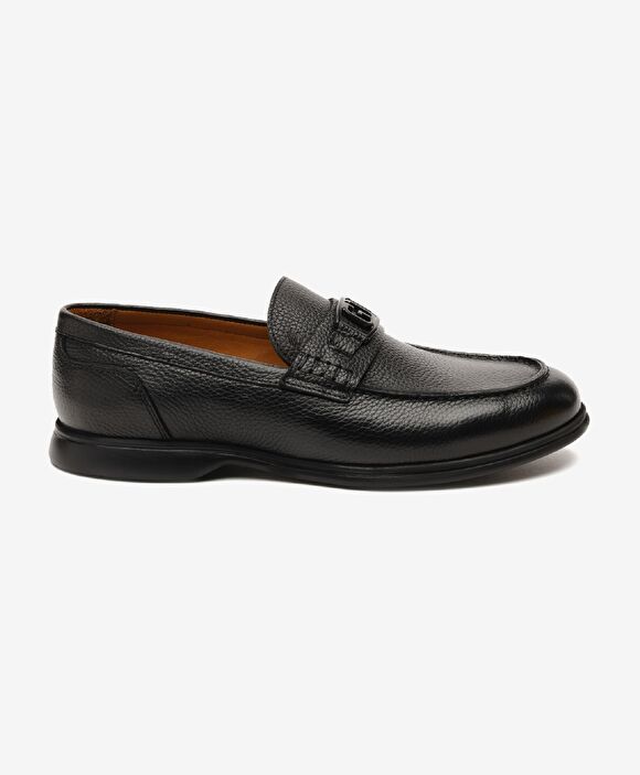 Erkek Siyah Hakiki Deri Loafer Ayakkabı