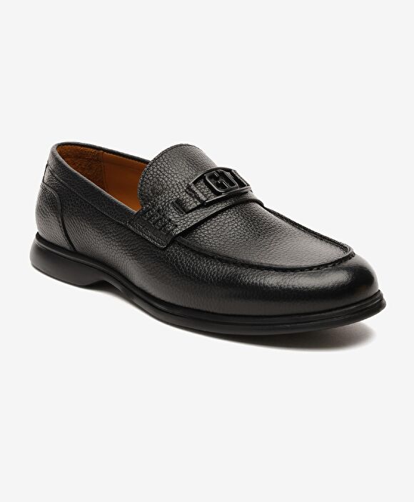 Erkek Siyah Hakiki Deri Loafer Ayakkabı