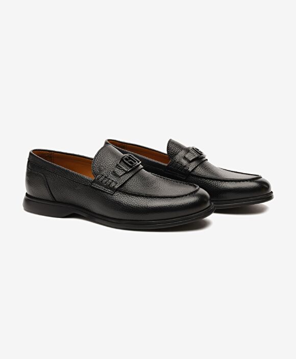 Erkek Siyah Hakiki Deri Loafer Ayakkabı