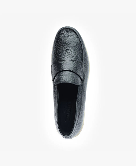 Erkek Siyah Hakiki Deri Loafer Ayakkabı