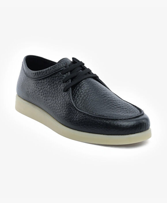 Erkek Siyah Hakiki Deri Oxford Ayakkabı