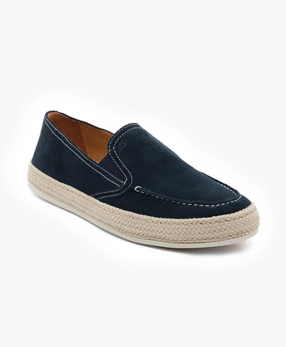 Erkek Lacivert Hakiki Deri Loafer Ayakkabı