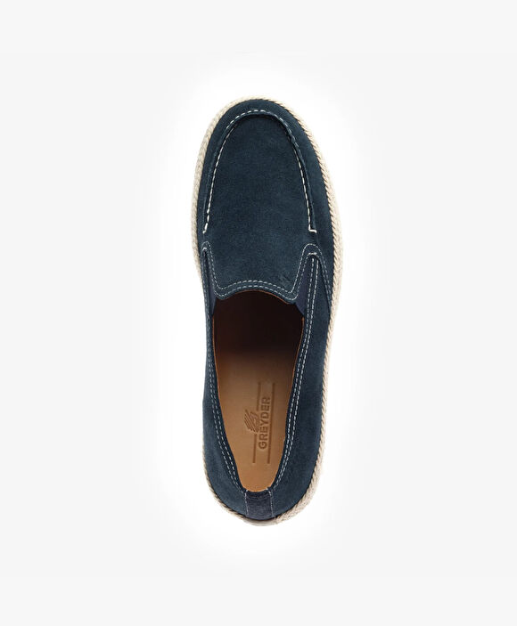 Erkek Lacivert Hakiki Deri Loafer Ayakkabı