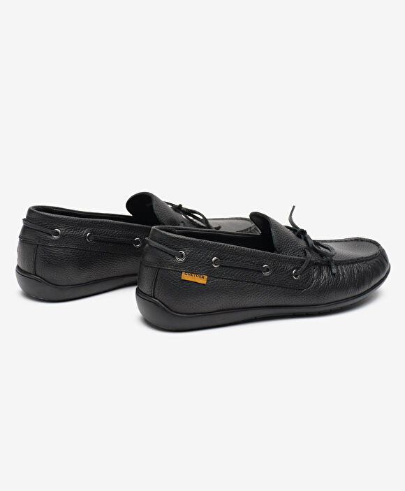 Erkek Siyah Hakiki Deri Marine Ayakkabı