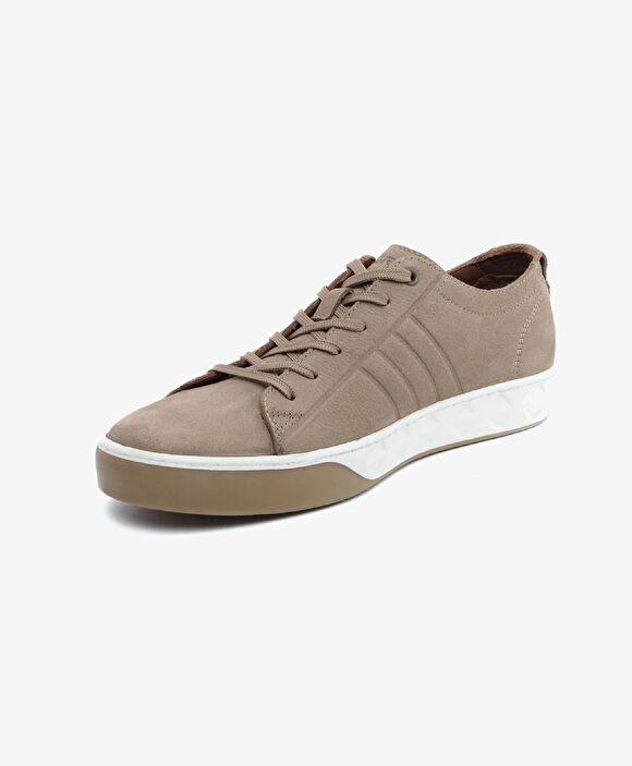 Büyük Beden Erkek Vizon Hakiki Deri Sneaker Ayakkabı