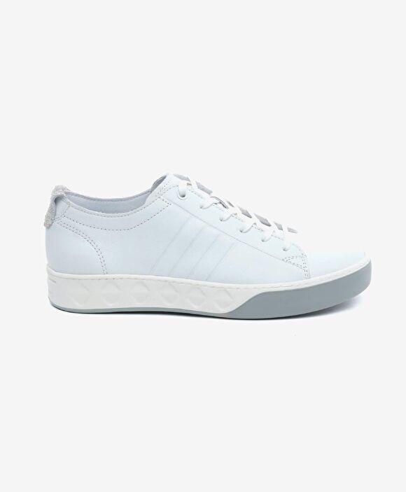 Büyük Beden Erkek Beyaz Hakiki Deri Sneaker Ayakkabı
