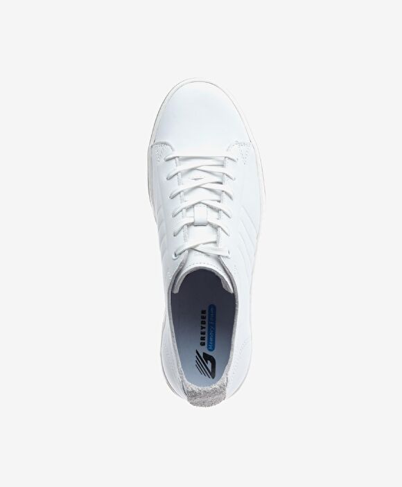 Büyük Beden Erkek Beyaz Hakiki Deri Sneaker Ayakkabı