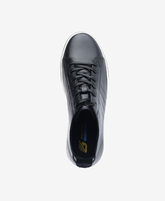 Büyük Beden Erkek Siyah Hakiki Deri Sneaker Ayakkabı