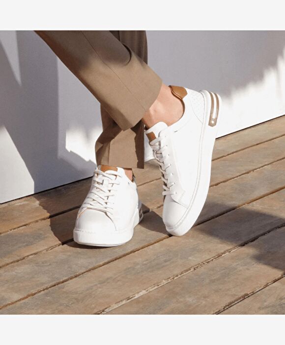 Erkek Beyaz Hakiki Deri Sneaker Ayakkabı