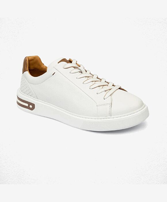 Erkek Beyaz Hakiki Deri Sneaker Ayakkabı