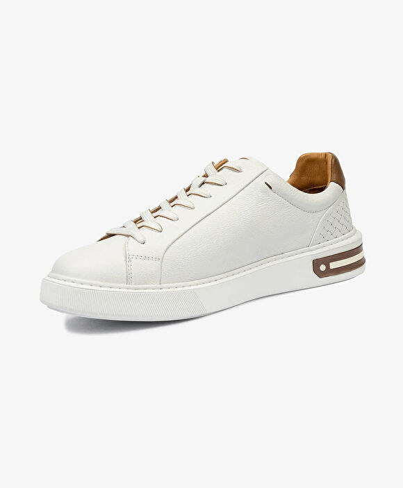 Erkek Beyaz Hakiki Deri Sneaker Ayakkabı