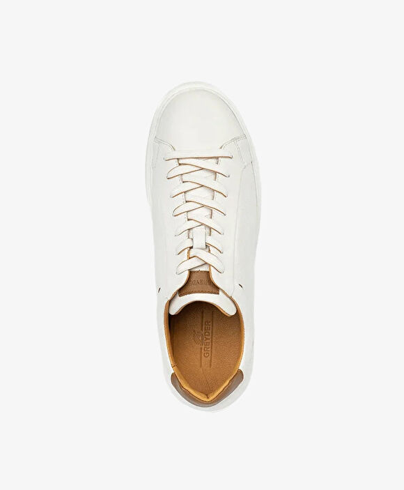 Erkek Beyaz Hakiki Deri Sneaker Ayakkabı