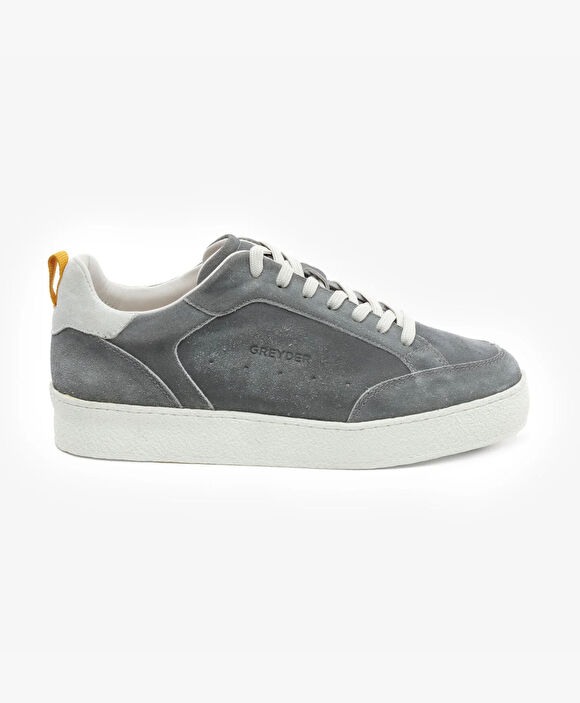 Erkek Gri Hakiki Deri Sneaker Ayakkabı