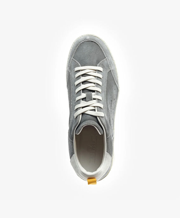 Erkek Gri Hakiki Deri Sneaker Ayakkabı