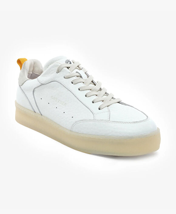 Erkek Beyaz Hakiki Deri Sneaker Ayakkabı