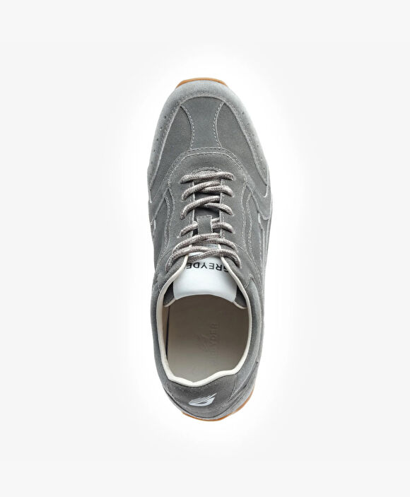 Erkek Koyu Gri Hakiki Deri Sneaker Ayakkabı
