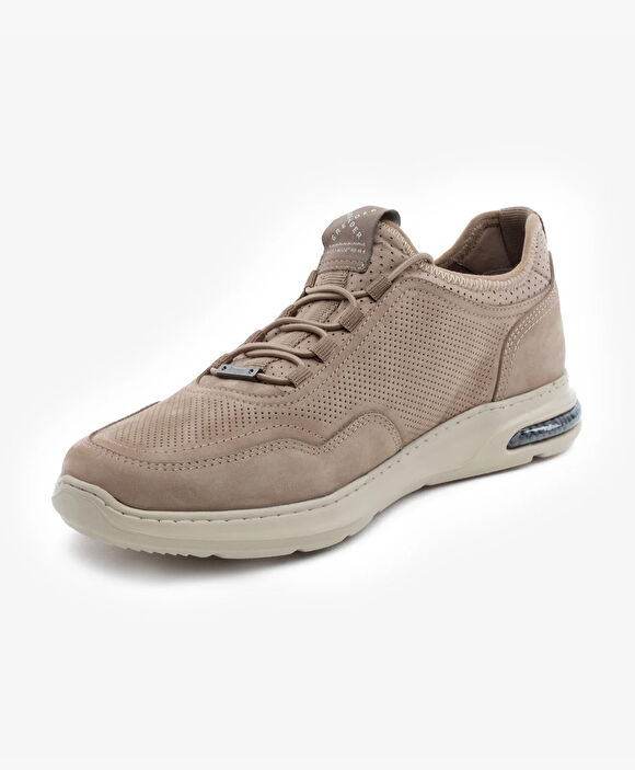 Erkek Vizon Hakiki Deri Sneaker Ayakkabı
