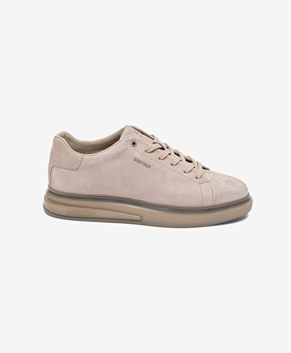 Erkek Vizon Hakiki Deri Sneaker Ayakkabı