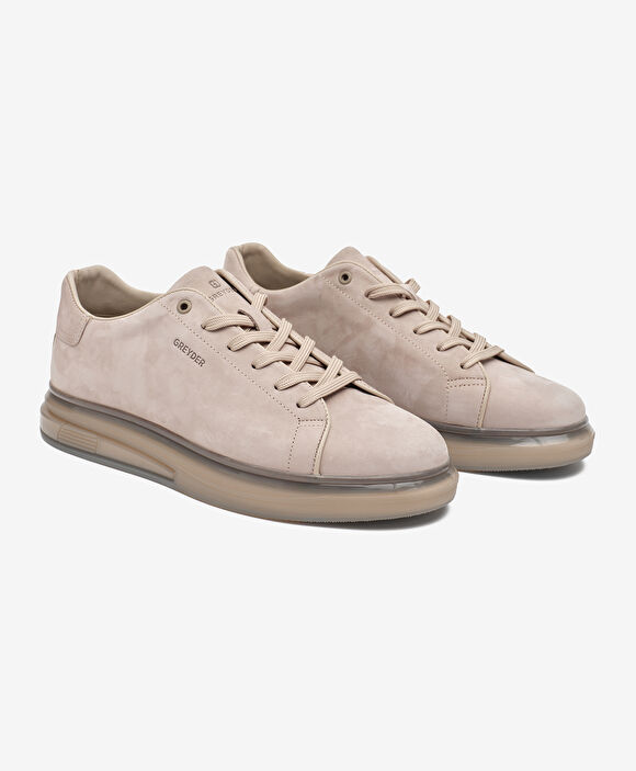 Erkek Vizon Hakiki Deri Sneaker Ayakkabı