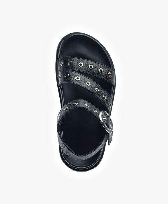 Kadın Siyah Hakiki Deri Sandalet 5Y2CS34470